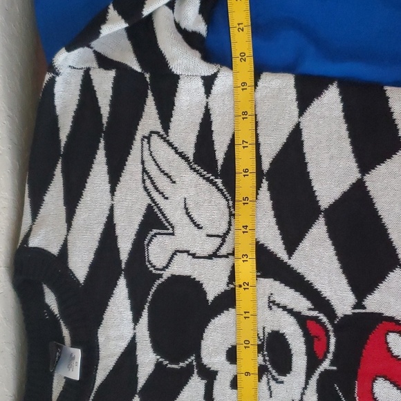 Disney Womens Multicolor Mickey Mouse Argyle Knitted Pullover Sweater XS - Picture 4 of 5